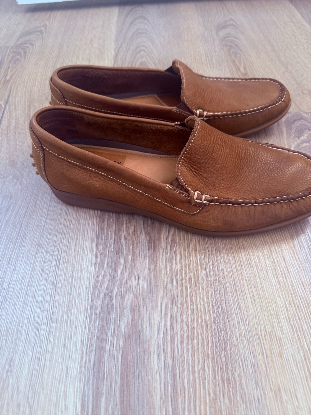 Classic Brown Leather Slip-On Driving Loafers